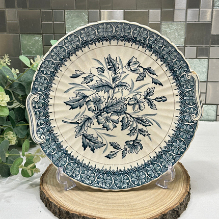 Antique Blue & White Transferware Platter - 19th Century Serving Dish