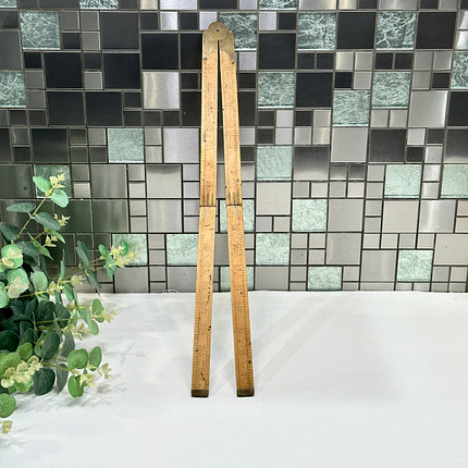 Vintage Rabone Folding Ruler - 36 Inch Boxwood & Brass, No. 1380