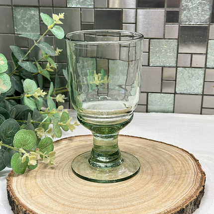 Recycled Green Glass Goblet - 300ml Wine Water Tumbler