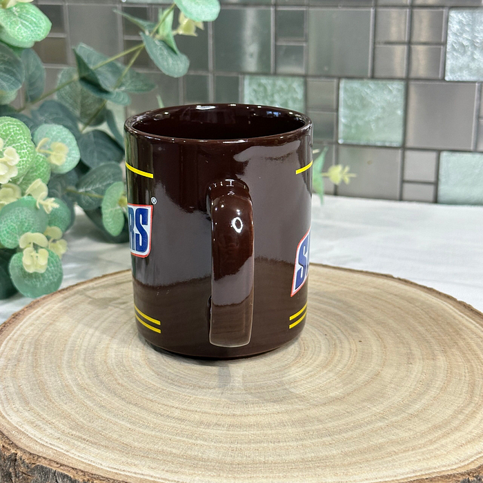 Vintage Snickers Chocolate Bar Mug - Brown with Yellow Stripes