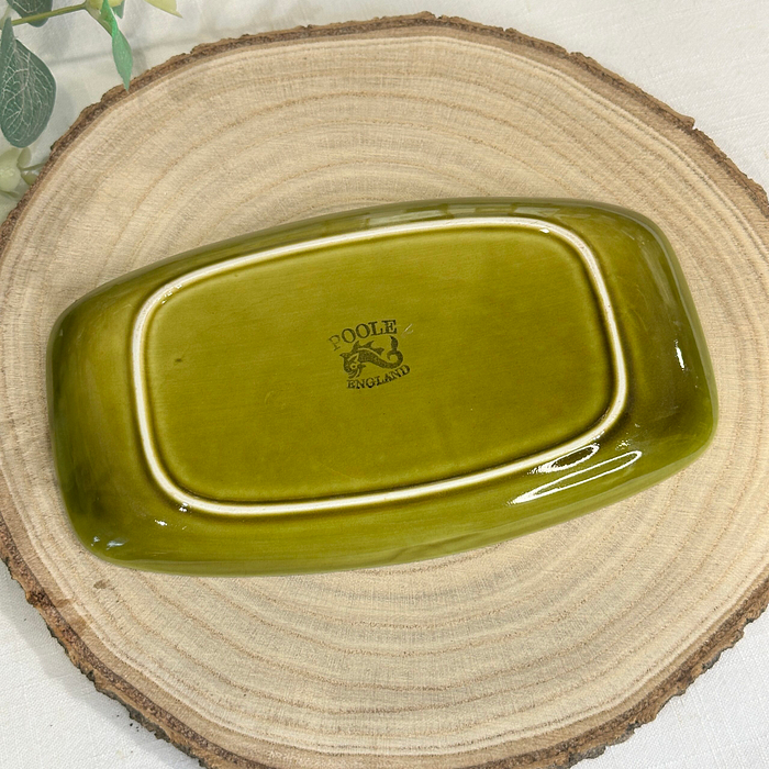 Vintage Poole Pottery Deer Trinket Dish - Olive Green