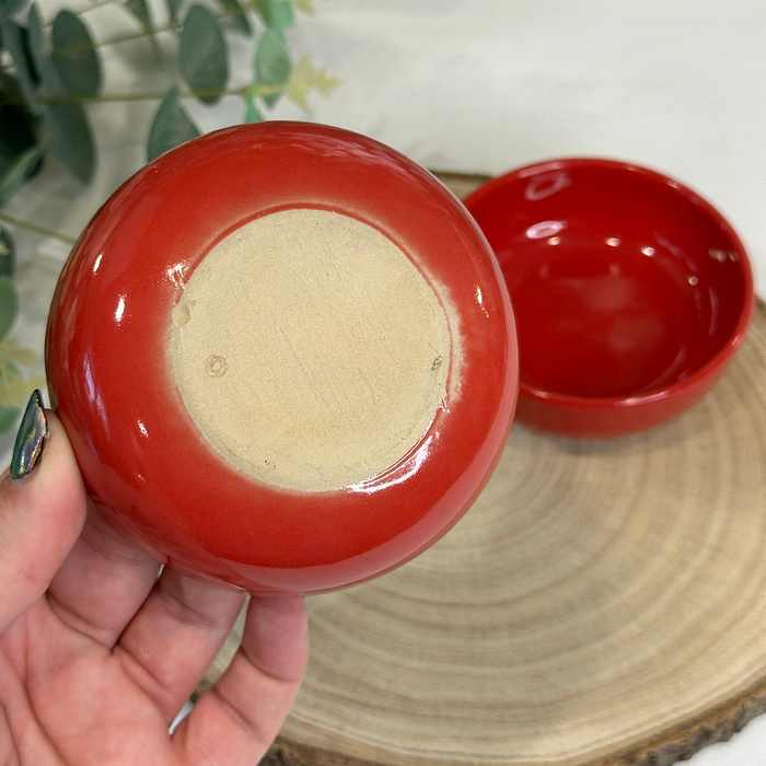 Red Ceramic Dipping Bowls - Set of 2