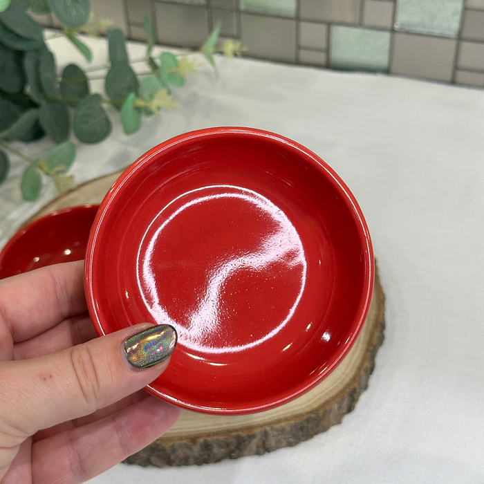 Red Ceramic Dipping Bowls - Set of 2