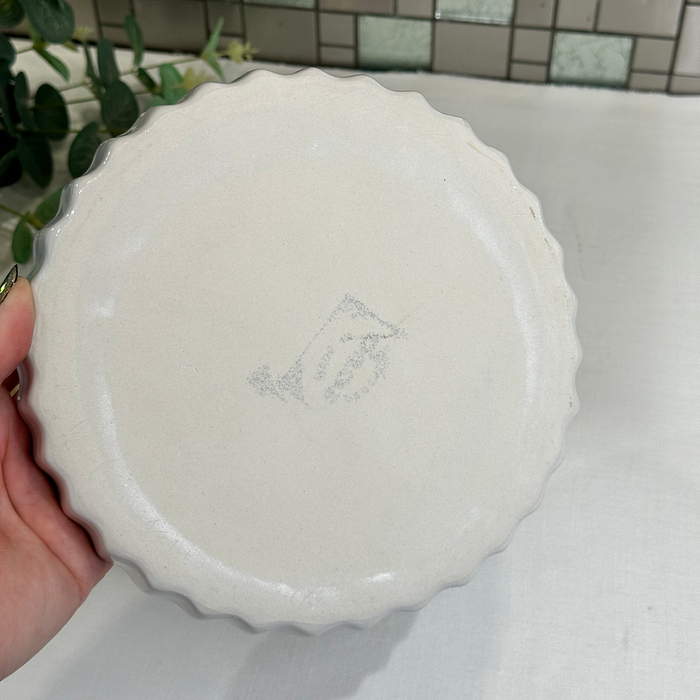 Vintage French Fluted Flan Dish - White Porcelain Quiche Tart Dish