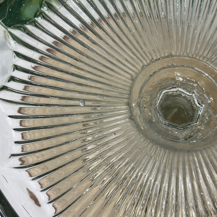 Vintage Glass Cake Stand - Pedestal Dessert Stand with Scalloped Edge