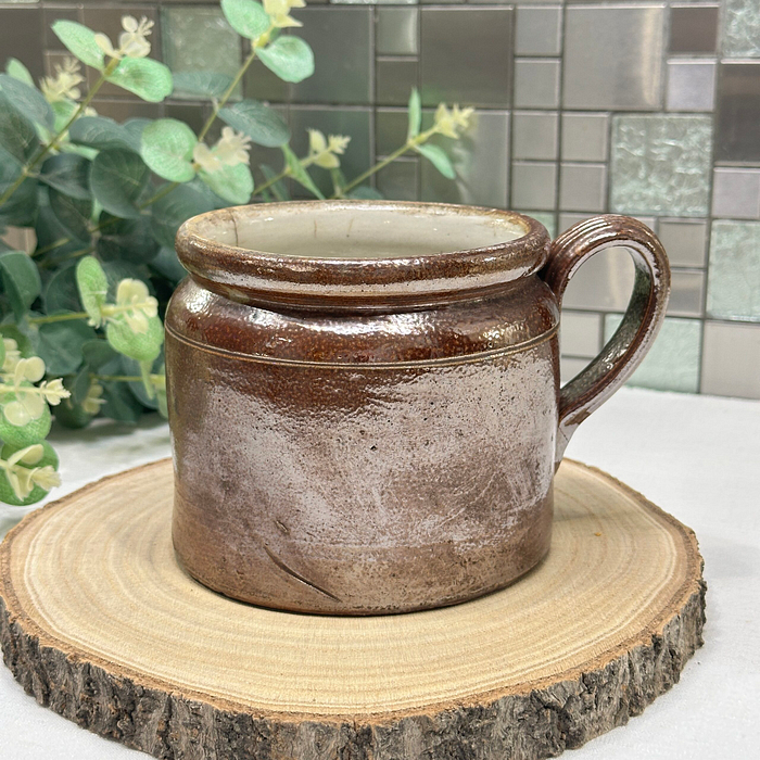 Vintage French Confit Pot - Rustic Stoneware Crock