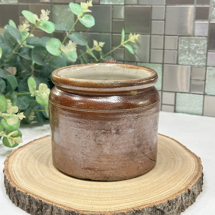 Vintage French Confit Pot - Rustic Stoneware Crock