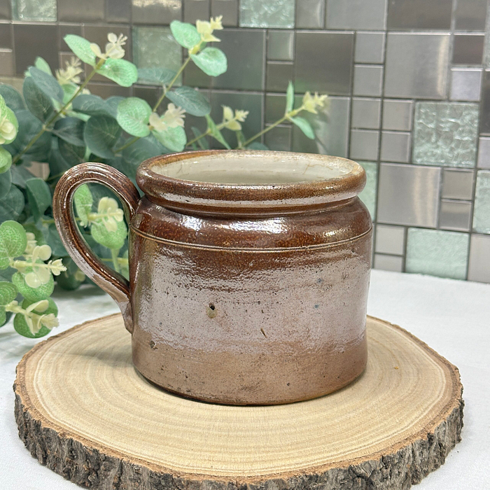 Vintage French Confit Pot - Rustic Stoneware Crock