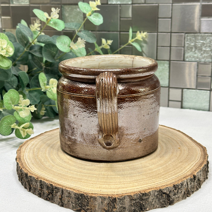 Vintage French Confit Pot - Rustic Stoneware Crock