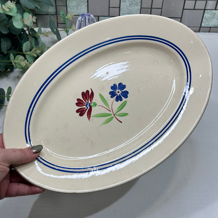 Vintage K&G Luneville Oval Serving Dish - French Earthenware Platter