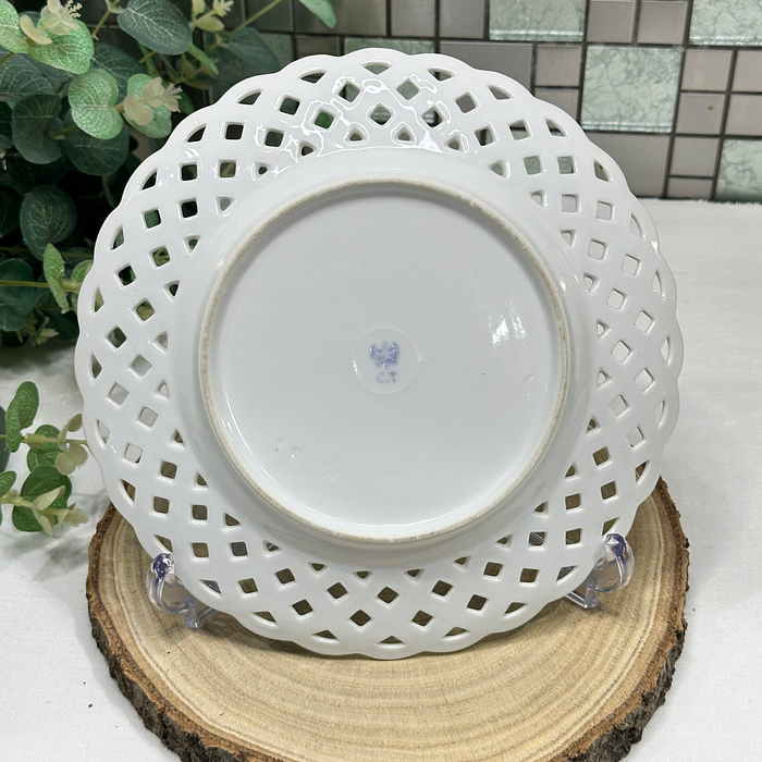 Antique Carl Tielsch Reticulated Plate - White Porcelain