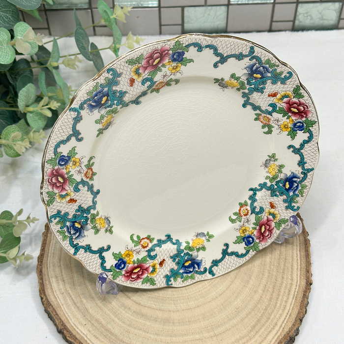 Royal Cauldon "Victoria" Dinner Plate - Vintage English Porcelain, Floral Design