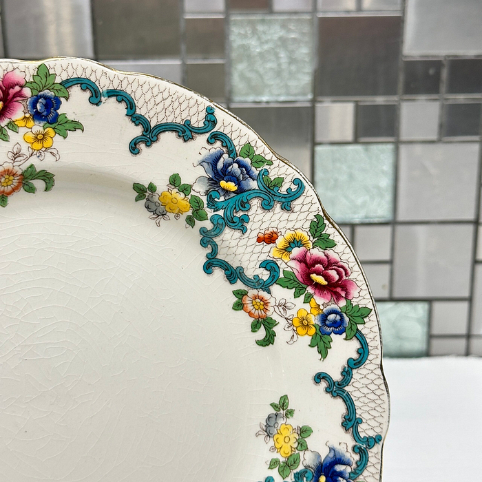 Royal Cauldon "Victoria" Dinner Plate - Vintage English Porcelain, Floral Design