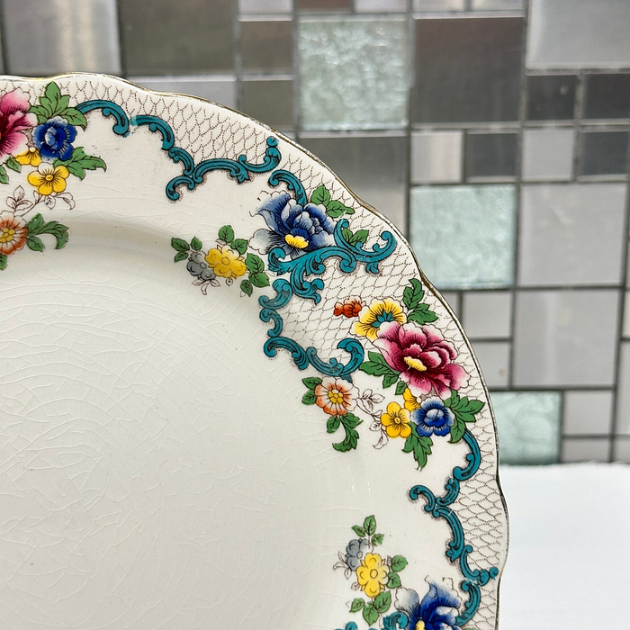 Royal Cauldon "Victoria" Dinner Plate - Vintage English Porcelain, Floral Design