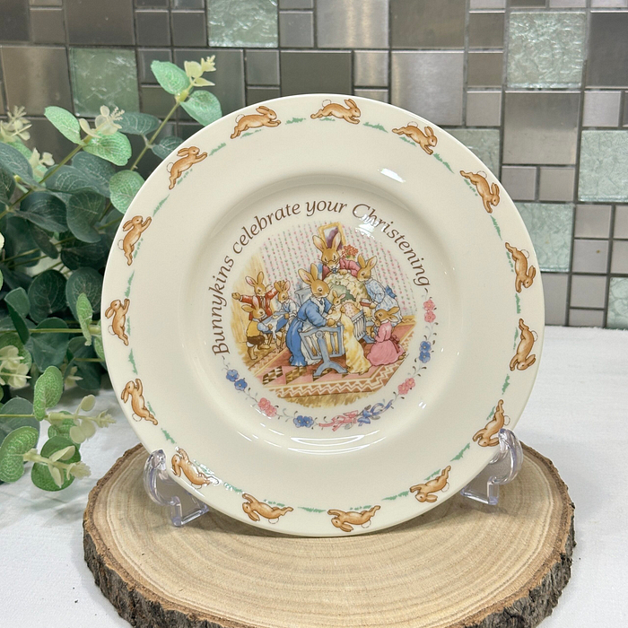 Royal Doulton Bunnykins Christening Plate - Vintage Fine Bone China