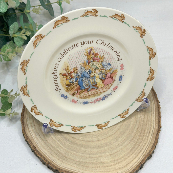 Royal Doulton Bunnykins Christening Plate - Vintage Fine Bone China