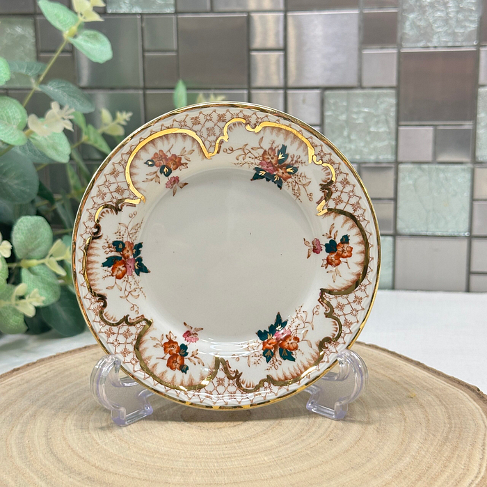 Vintage Mason's Grosvenor Gold Floral Trinket Dish - Bone China