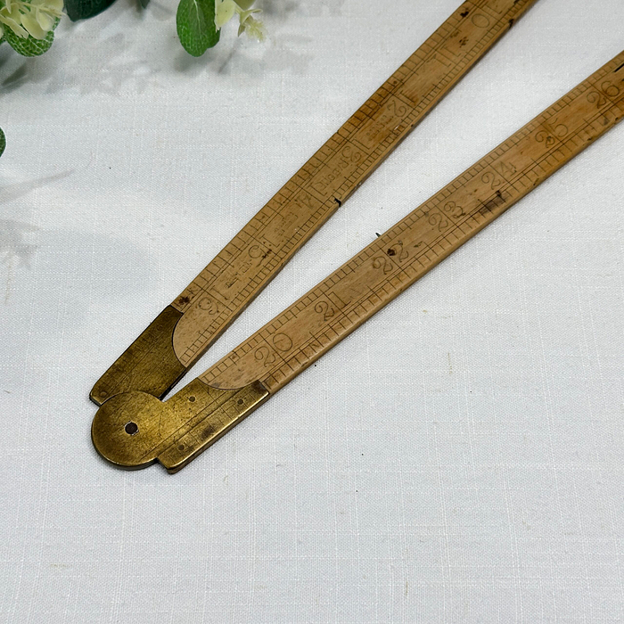 Vintage Rabone Folding Ruler - 36 Inch Boxwood & Brass, No. 1380