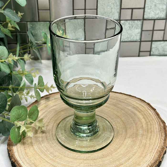 Recycled Green Glass Goblet - 300ml Wine Water Tumbler