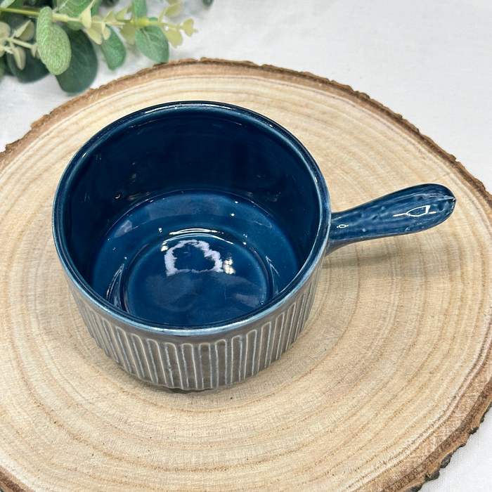 Vintage Blue John Pottery Soup Bowl Cup Handle 1960s/70s