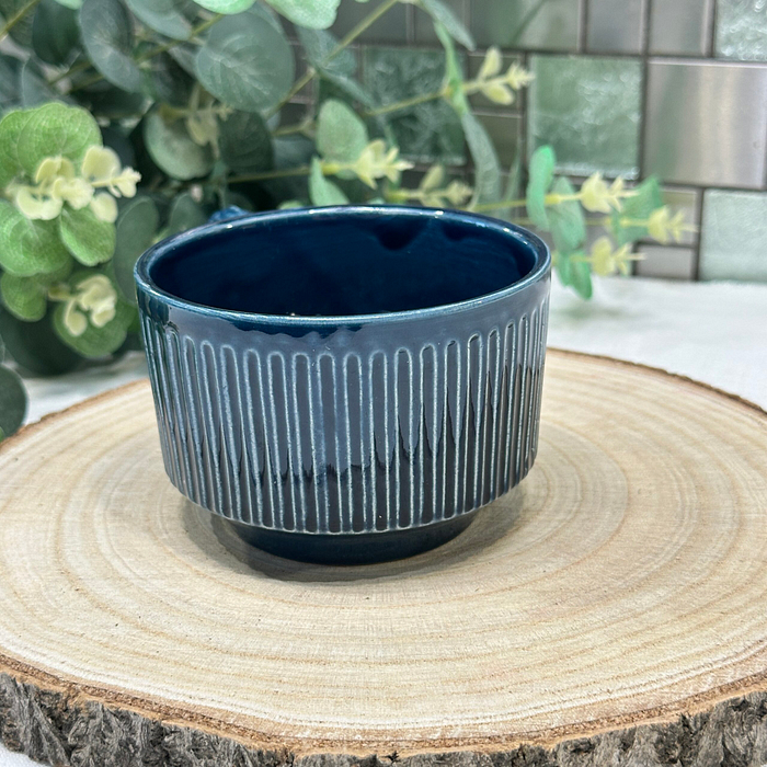 Vintage Blue John Pottery Soup Bowl Cup Handle 1960s/70s