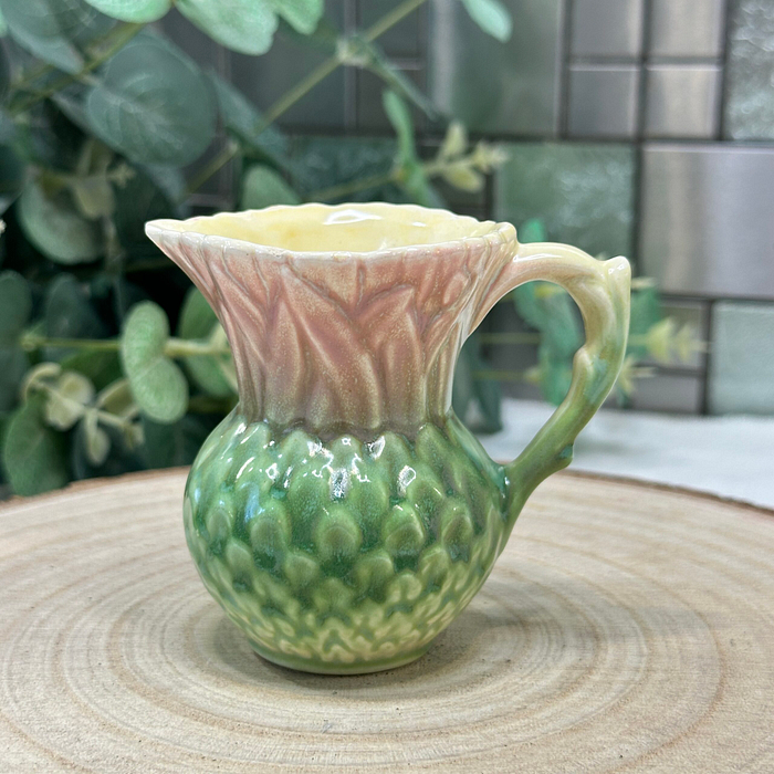 Vintage Sylvac Thistle Jug Small Pink Green Cream Milk Jug England`