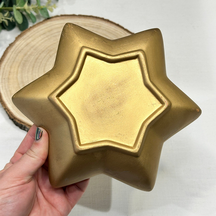 Gold Star Bowl Decorative Centrepiece Dish Gold Leaf Interior