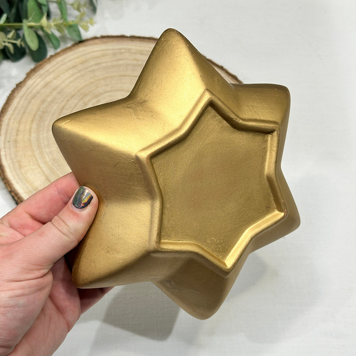 Gold Star Bowl Decorative Centrepiece Dish Gold Leaf Interior