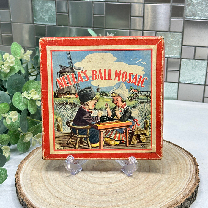 Vintage Nella's Ball Mosaic Game 1940s Children's Toy Collectible Boxed