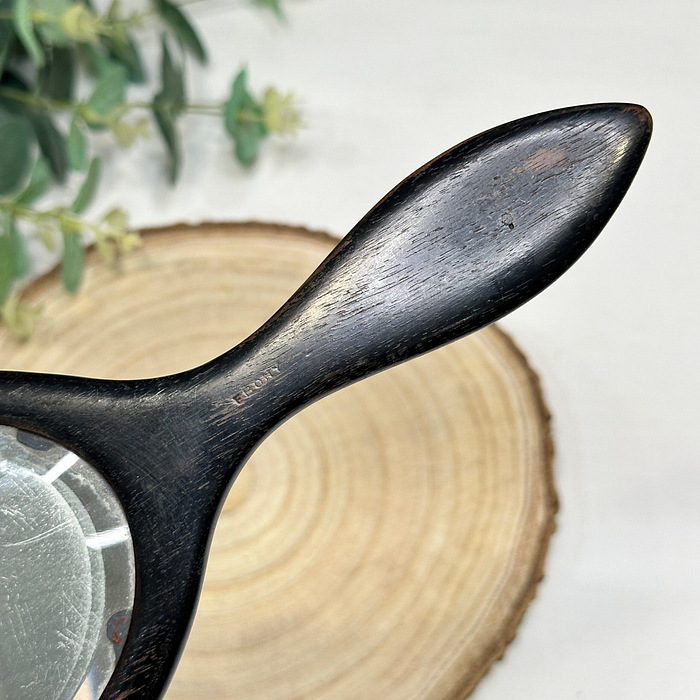 Antique Ebony Hand Mirror Oval Bevelled Glass 1920s/30s Vintage