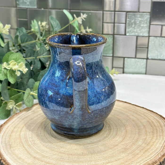 Studio Pottery Blue Glazed Jug Small Pitcher Milk Jug Cobalt Blue