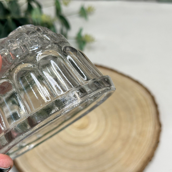 Vintage Royal Navy Jelly Mould Clear Glass Anchor Nautical Cloche