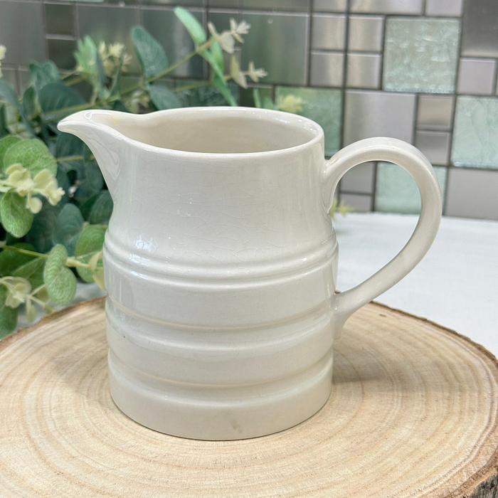 Vintage Price Kensington Banded Jug White Churn Jug Milk Pitcher England