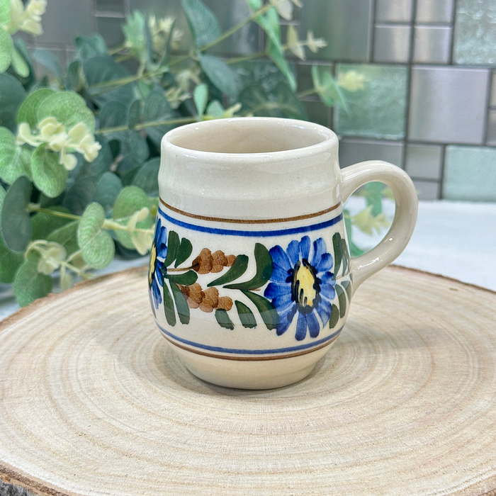 Vintage Hand-Painted Floral Pitcher & 2 Mugs Set Ceramic Folk Art