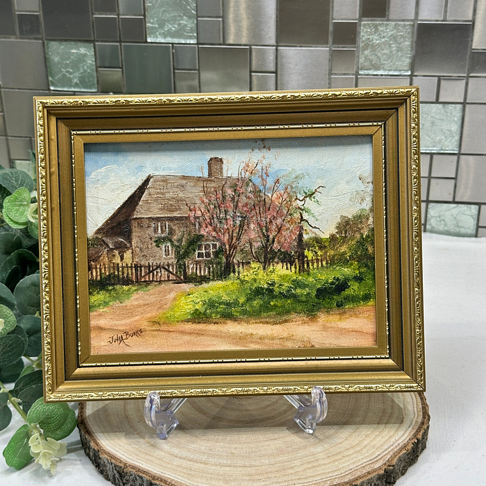 Julia Burks Oil Painting Sussex Cottage Harting Framed Landscape Art