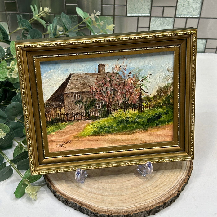 Julia Burks Oil Painting Sussex Cottage Harting Framed Landscape Art