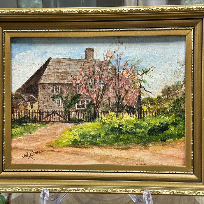 Julia Burks Oil Painting Sussex Cottage Harting Framed Landscape Art