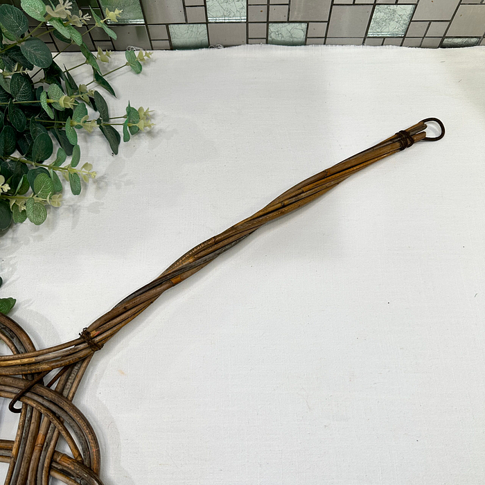 Antique Wicker Carpet Beater Rattan Rug Swatter Vintage Farmhouse Decor