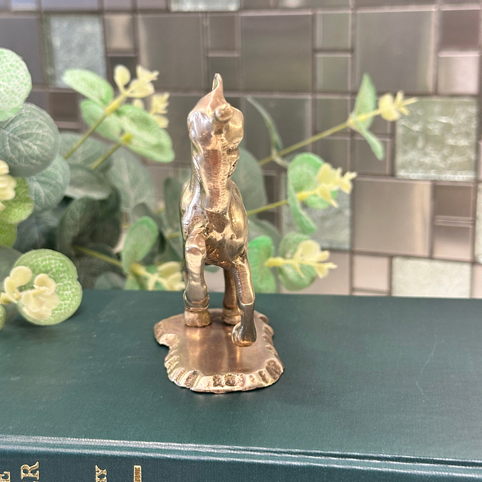 Vintage Brass Unicorn Figurine 1970s Galloping Sculpture Ring Holder