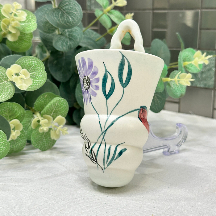 Radford Pottery Wall Pocket Vase Floral Hand Painted Vintage