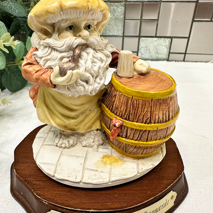 Leonardo Wooly Woodfoot Gnome Figurine 1990s Woodkins Collection