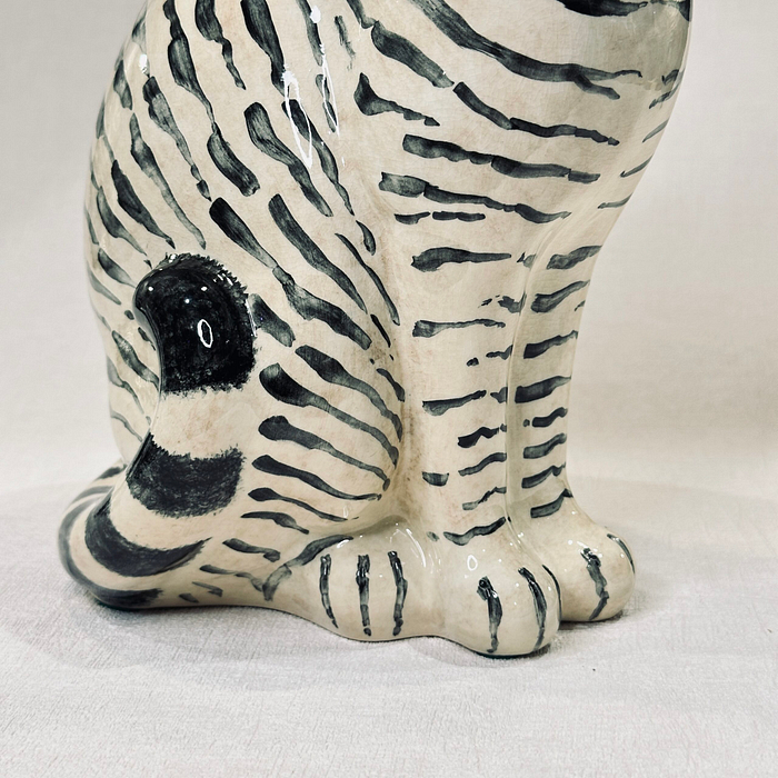 Large Miranda C Smith Signed Ceramic Cat Figurine Vintage England Art Pottery