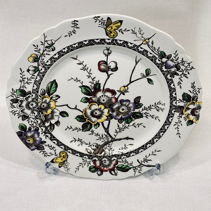 Alfred Meakin Medway Dinner Plate 10" Vintage 1930s Floral Butterfly England