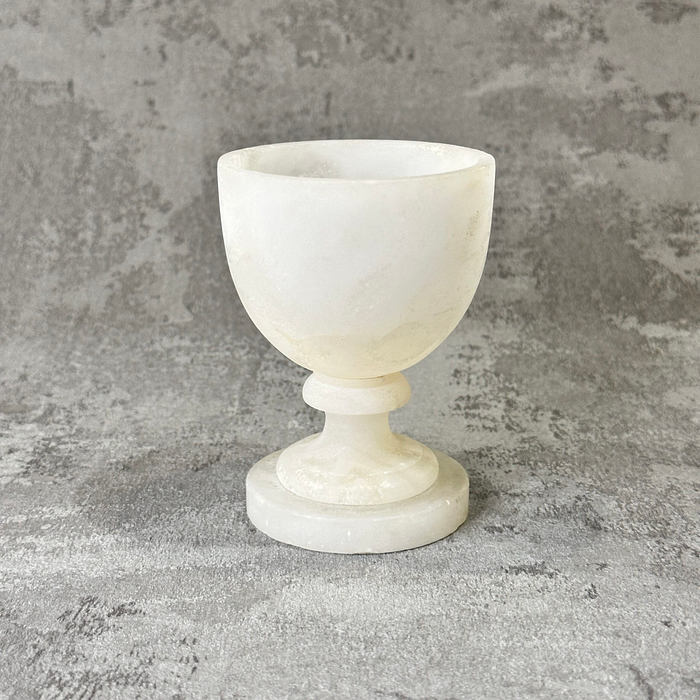 Small Alabaster Goblet Chalice Egg Cup Mineral Specimen Display