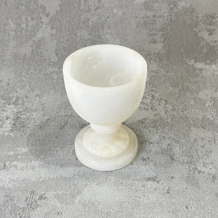 Small Alabaster Goblet Chalice Egg Cup Mineral Specimen Display