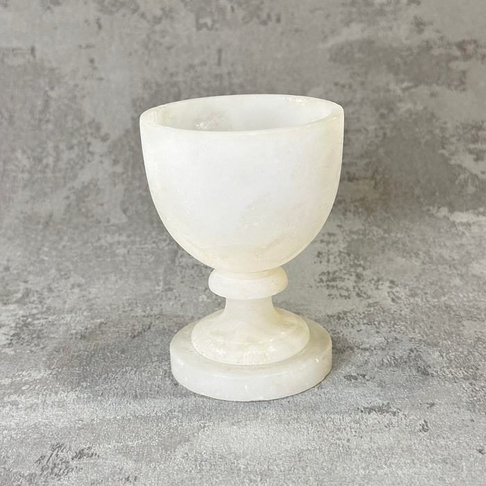 Small Alabaster Goblet Chalice Egg Cup Mineral Specimen Display