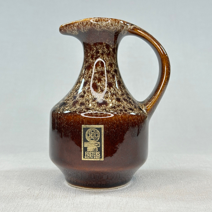 Vintage Fosters Cornish Pottery Oil/Vinegar Jug Drip Glaze 70s