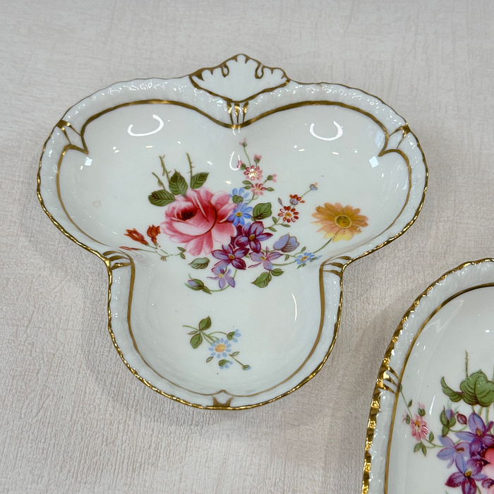 Royal Crown Derby Trinket Dishes Spade Club Derby Posies Pair