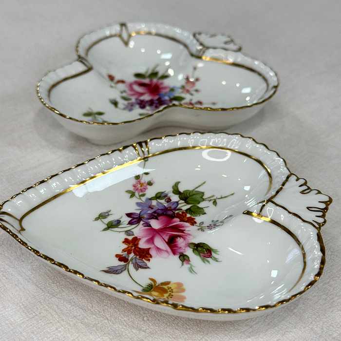 Royal Crown Derby Trinket Dishes Spade Club Derby Posies Pair