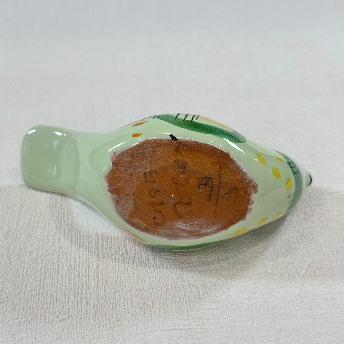 Hand-Painted Bird Egg Cup Ceramic Folk Art Pottery Signed